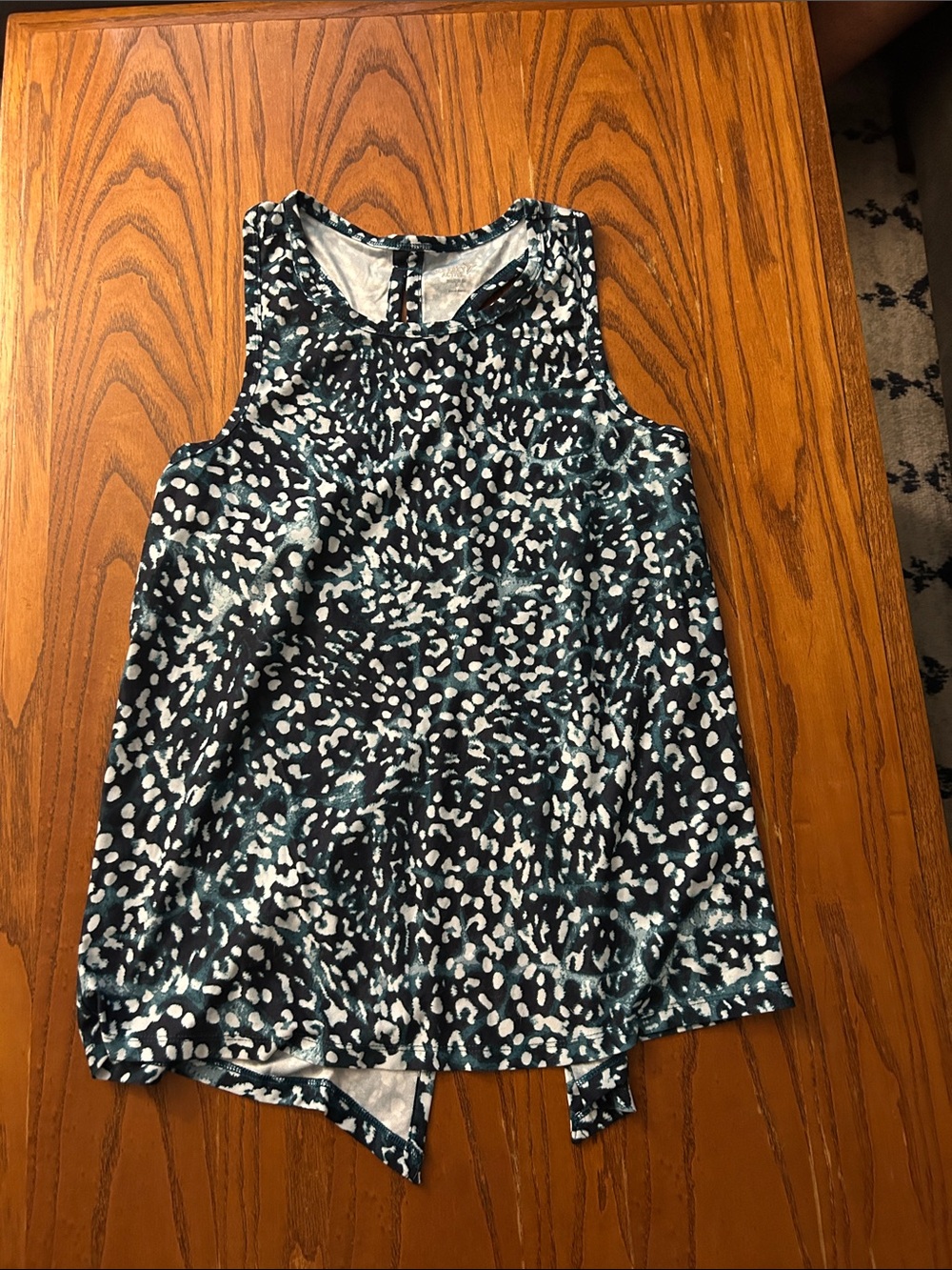 Old Navy Active Teal and White Printed Sleeveless Tank